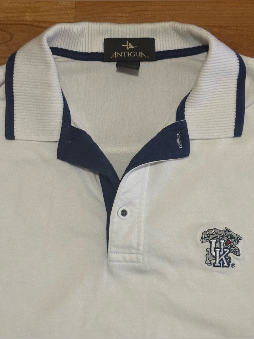 University of Kentucky Wildcats Men's Polo Shirt Medium, UK Blue/White